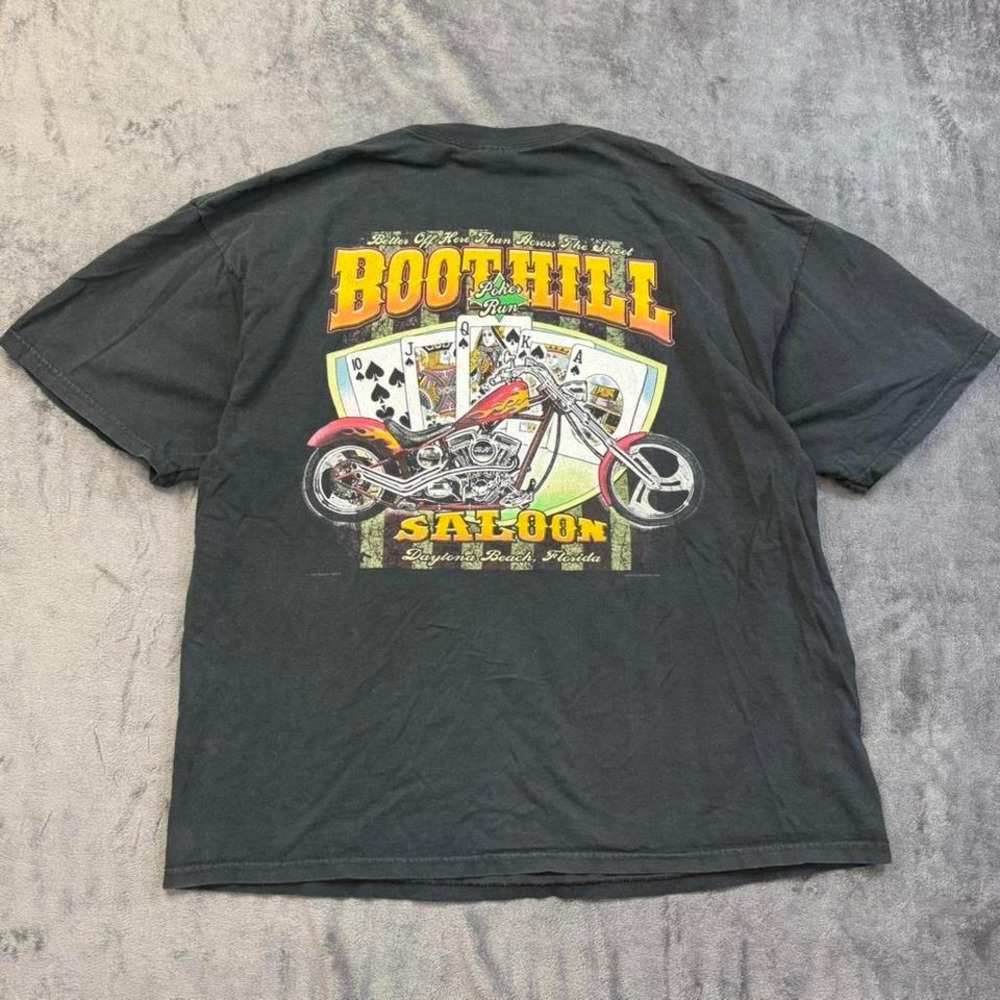 Vintage Boothill Saloon Daytona Beach Florida Faded Black Pocket Tee Poker XXL